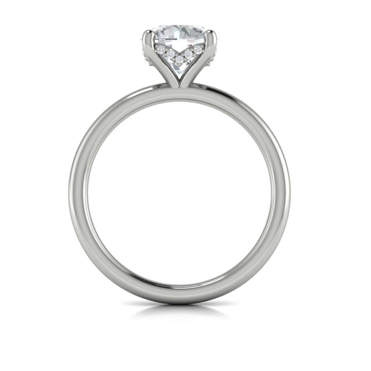Vlora Solitaire Hidden Halo Engagement Ring Builder