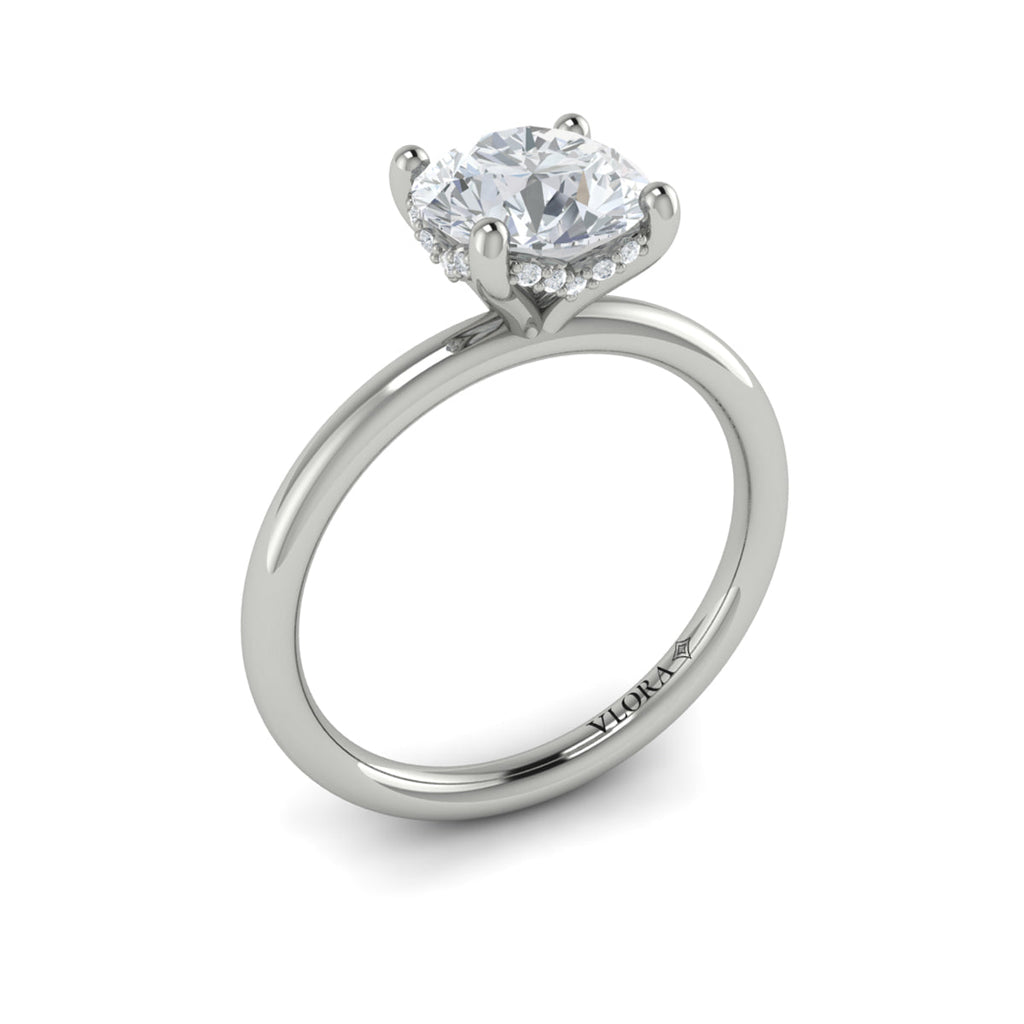 Vlora Solitaire Hidden Halo Engagement Ring Builder