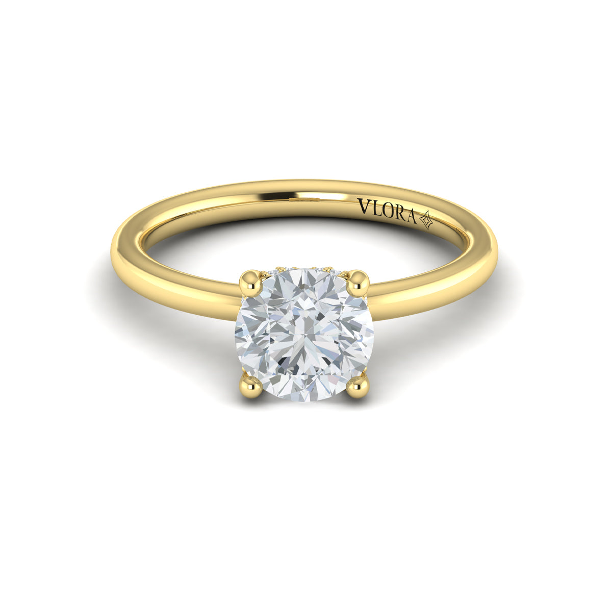 Vlora Solitaire Hidden Halo Engagement Ring Builder