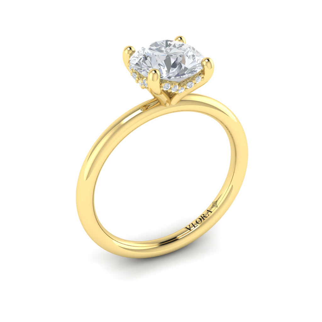Vlora Solitaire Hidden Halo Engagement Ring Builder