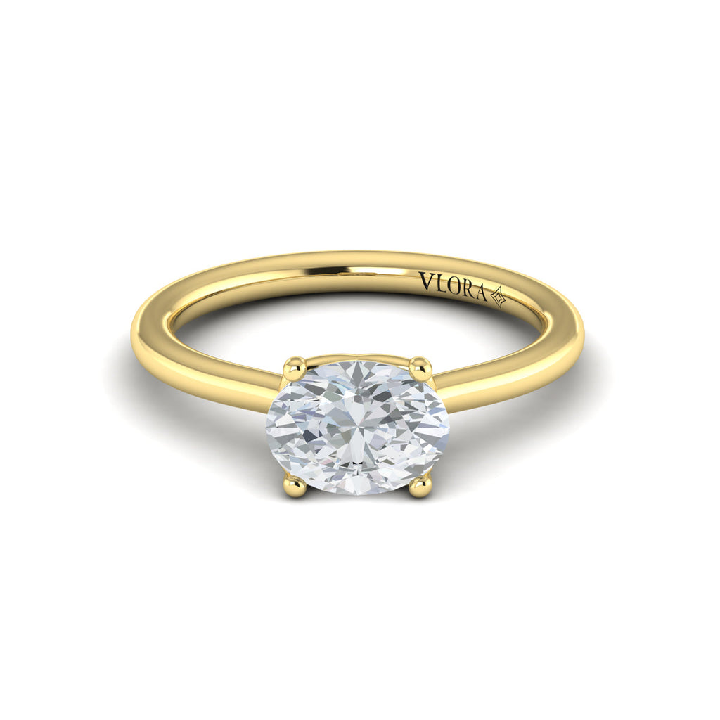 Vlora East-West Solitaire Engagement Ring Builder