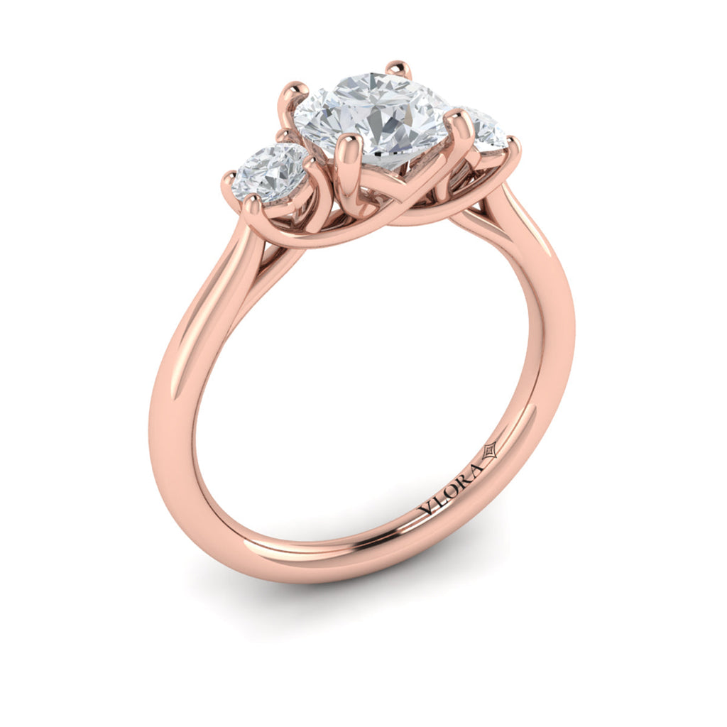 Vlora Three Stone Engagement Ring Builder