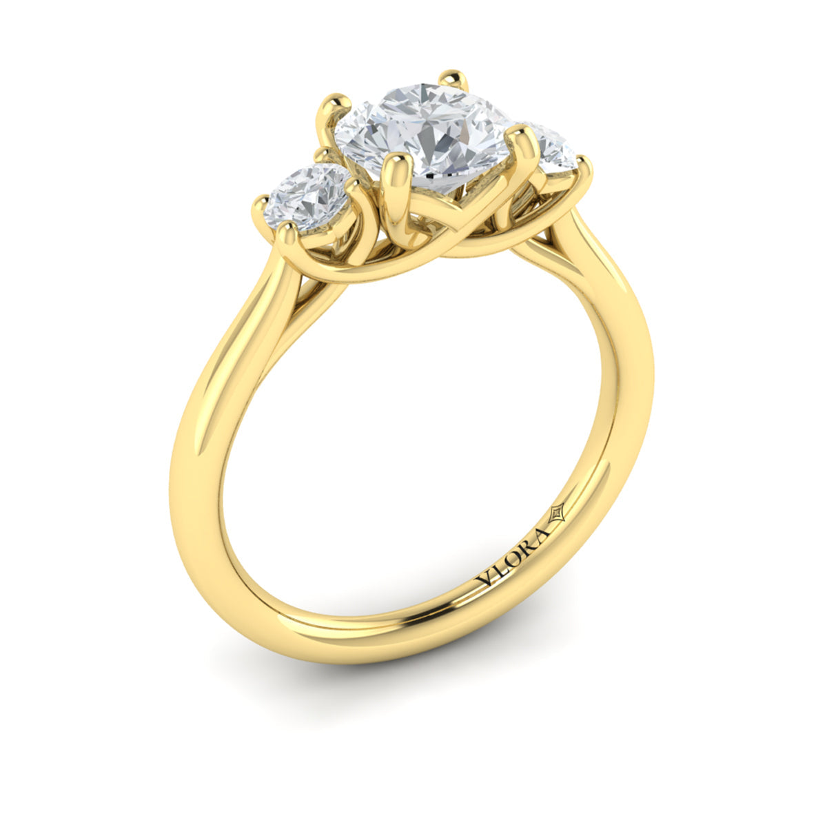 Vlora Three Stone Engagement Ring Builder
