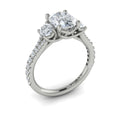 Vlora Three Stone Diamond Band Engagement Ring Builder