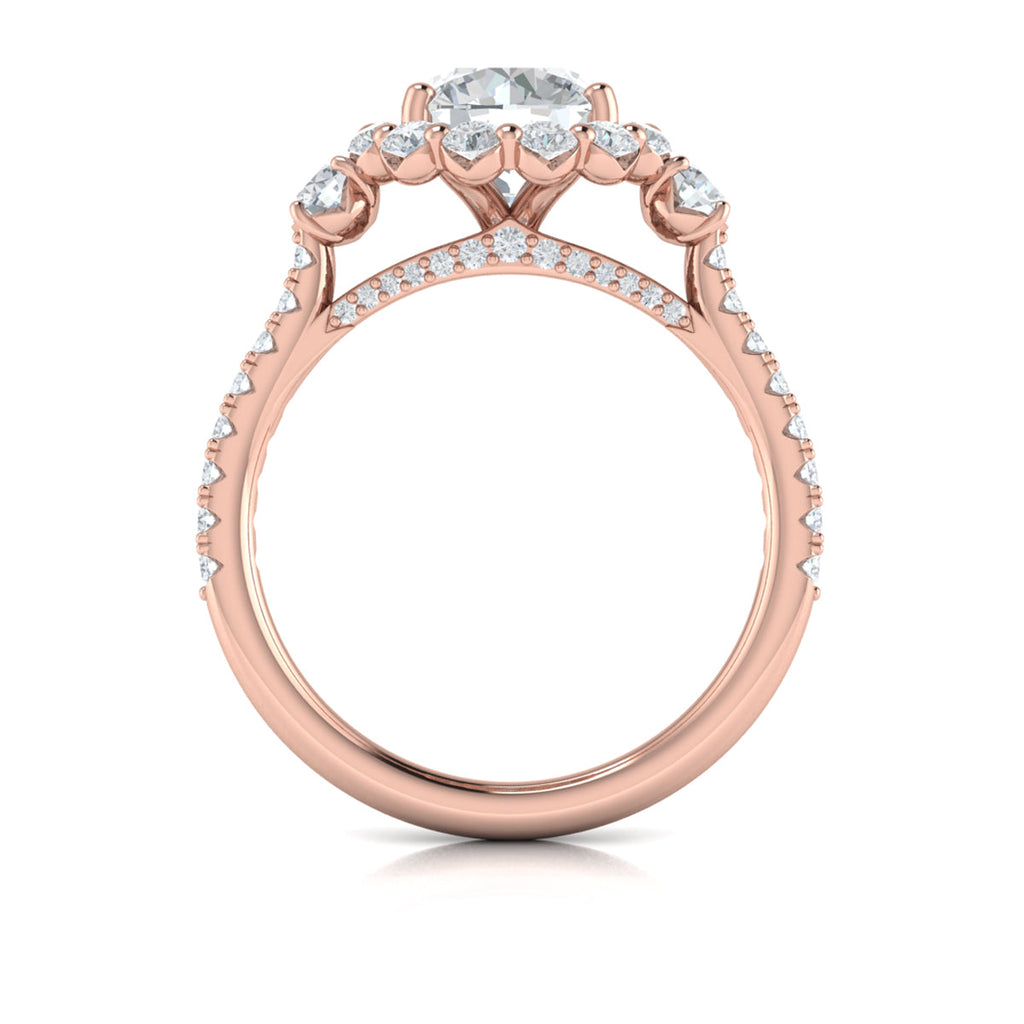 Vlora Flower Diamond Halo Engagement Ring Mounting Builder