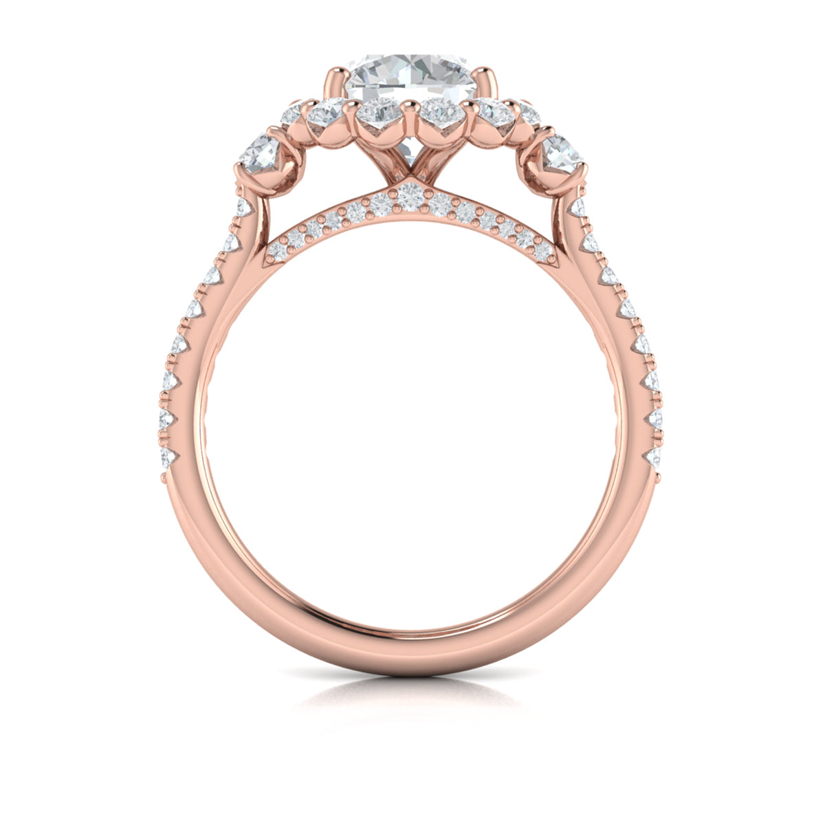 Vlora Flower Diamond Halo Engagement Ring Mounting Builder