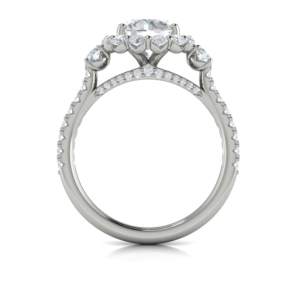 Vlora Flower Diamond Halo Engagement Ring Mounting Builder
