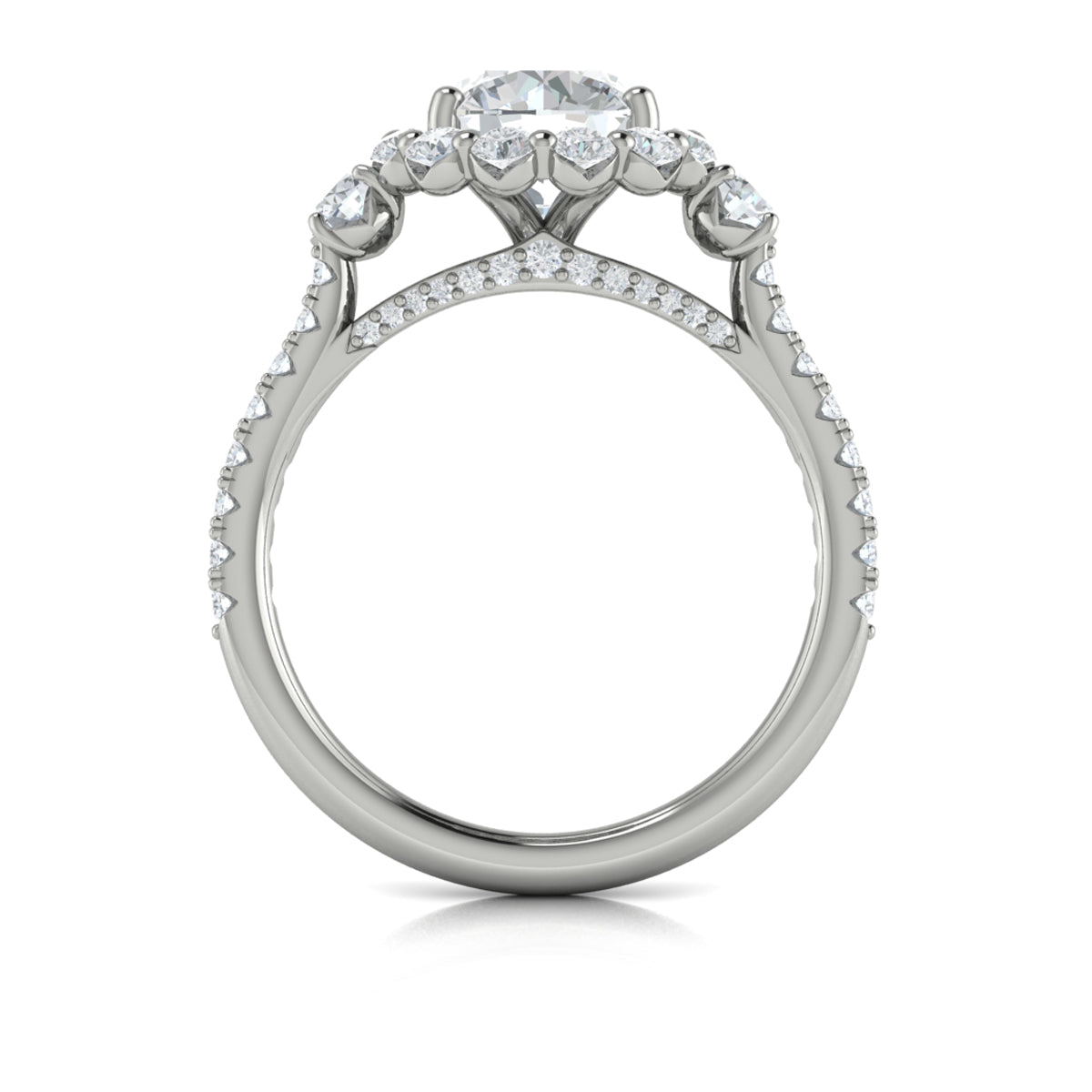 Vlora Flower Diamond Halo Engagement Ring Mounting Builder