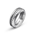 David Yurman Sterling Silver Classic Cable Inset Band Ring