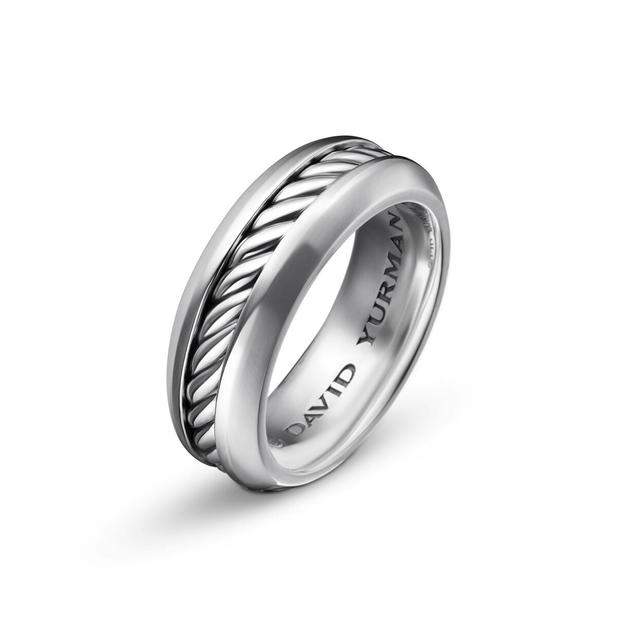 David Yurman Sterling Silver Classic Cable Inset Band Ring