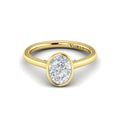 Vlora Yellow Gold Bezel Set Diamond Bridge Engagement Ring Mounting