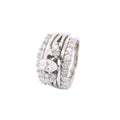 Estate Platinum Marquise Center and Round Diamond Engagement Ring and Insert Band Set