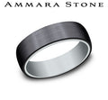 Ammara Stone White Gold and Black Titanium Satin Finish Wedding Band