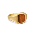 David Yurman Yellow Gold Streamline Tiger Eye Signet Ring
