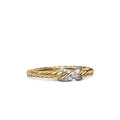 David Yurman Yellow Gold Petite X Ring with Diamonds
