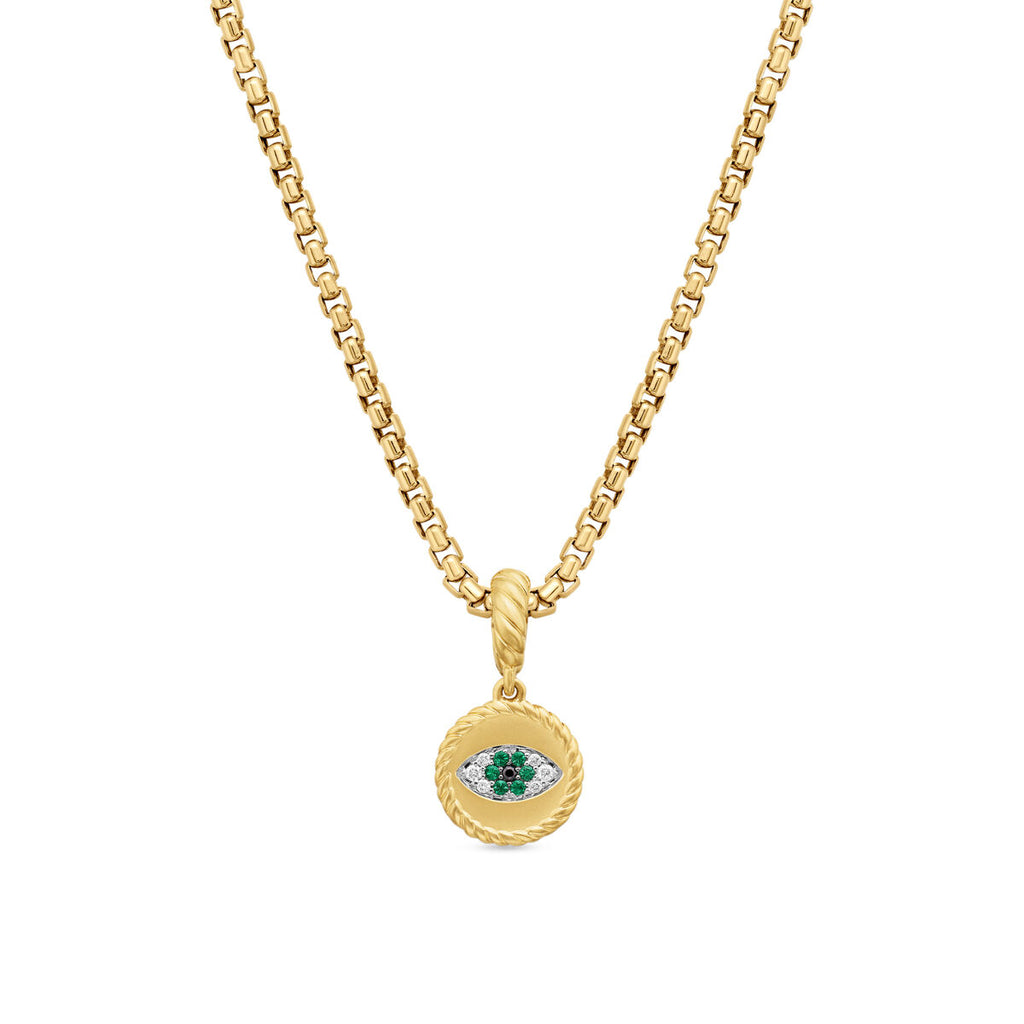 David Yurman Yellow Gold Evil Eye Emerald Charm Enhancer