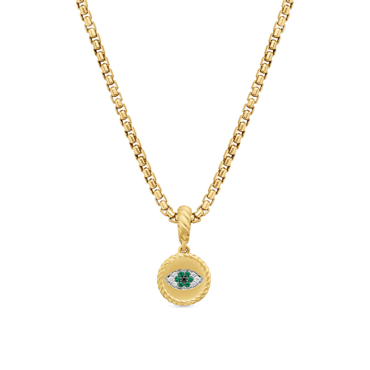 David Yurman Yellow Gold Evil Eye Emerald Charm Enhancer