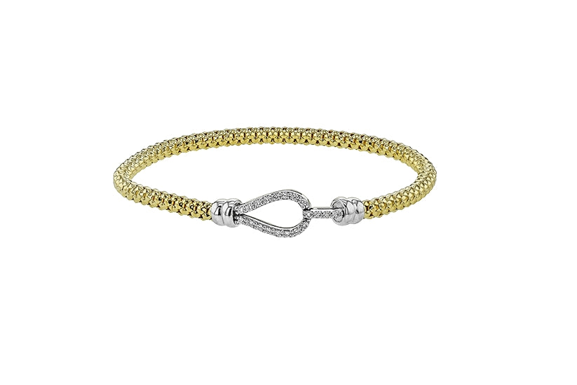 Simon G Yellow and White Gold Diamond Buckle Chain Bracelet