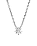 David Yurman Silver Petite Starburst Diamond Pendant Necklace