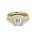 Vlora Yellow Gold Tapered Diamond Channel Band Engagement Ring Mounting