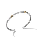 David Yurman Sterling Silver and Yellow Gold Petite Helena Cablespria Station Bracelet