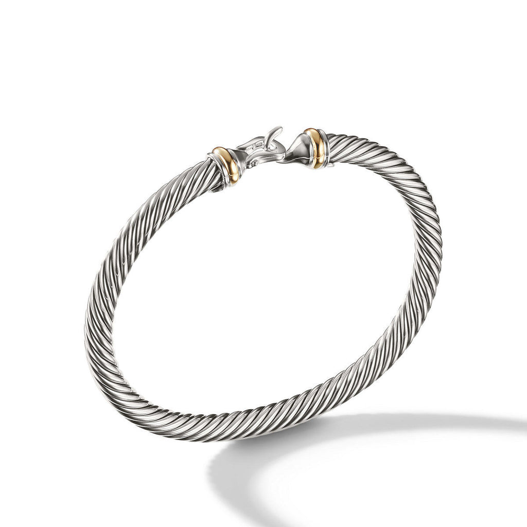 David Yurman Sterling Silver and Yellow Gold Classic Cable Buckle Bracelet