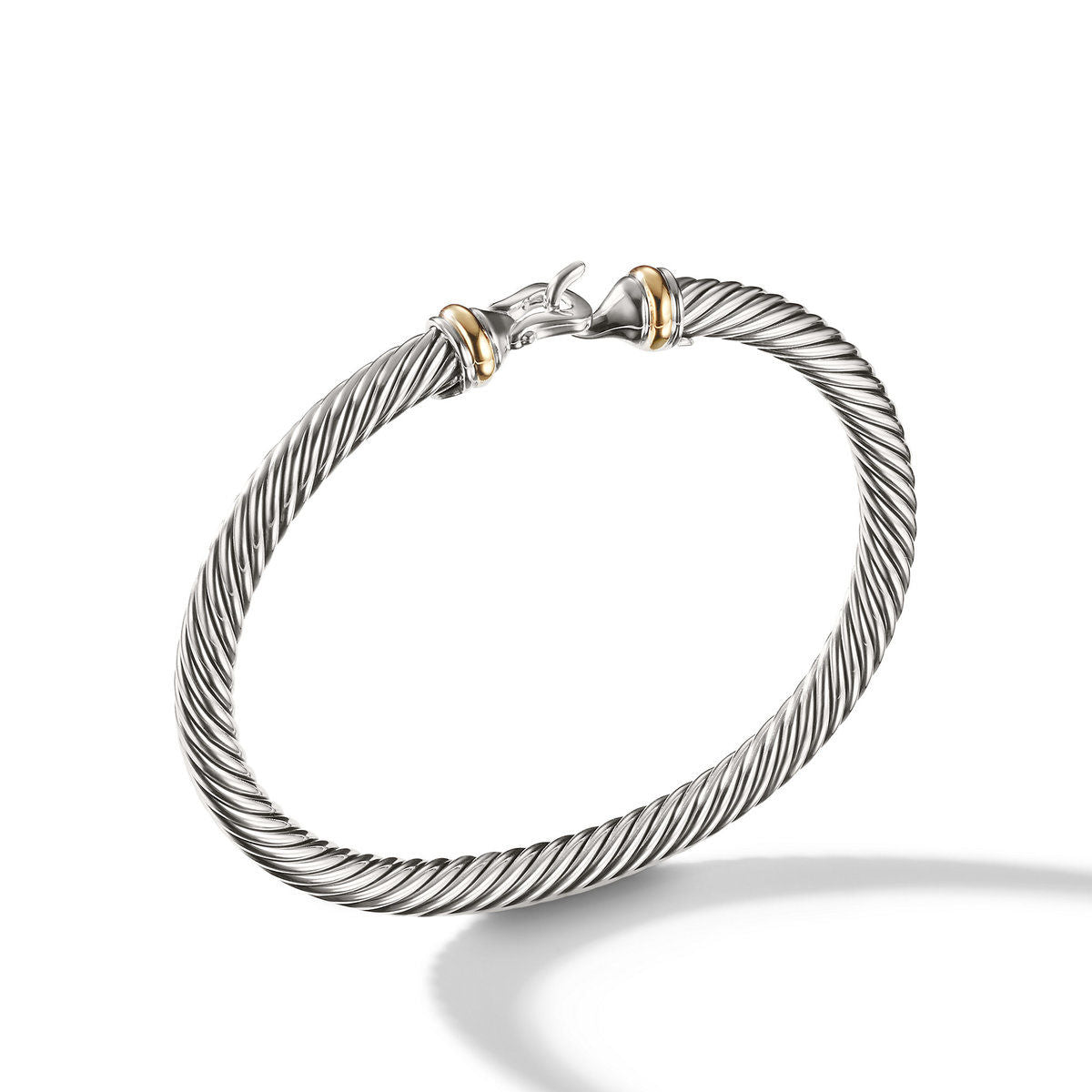 David Yurman Sterling Silver and Yellow Gold Classic Cable Buckle Bracelet