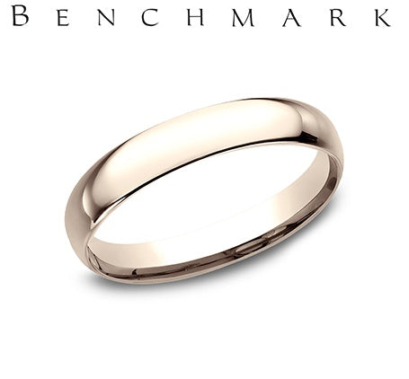 Benchmark Rose Gold Dome Comfort Fit Wedding