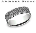 Ammara Stone White Gold and Gray Tantalum Quaternary Knot Center Wedding Band