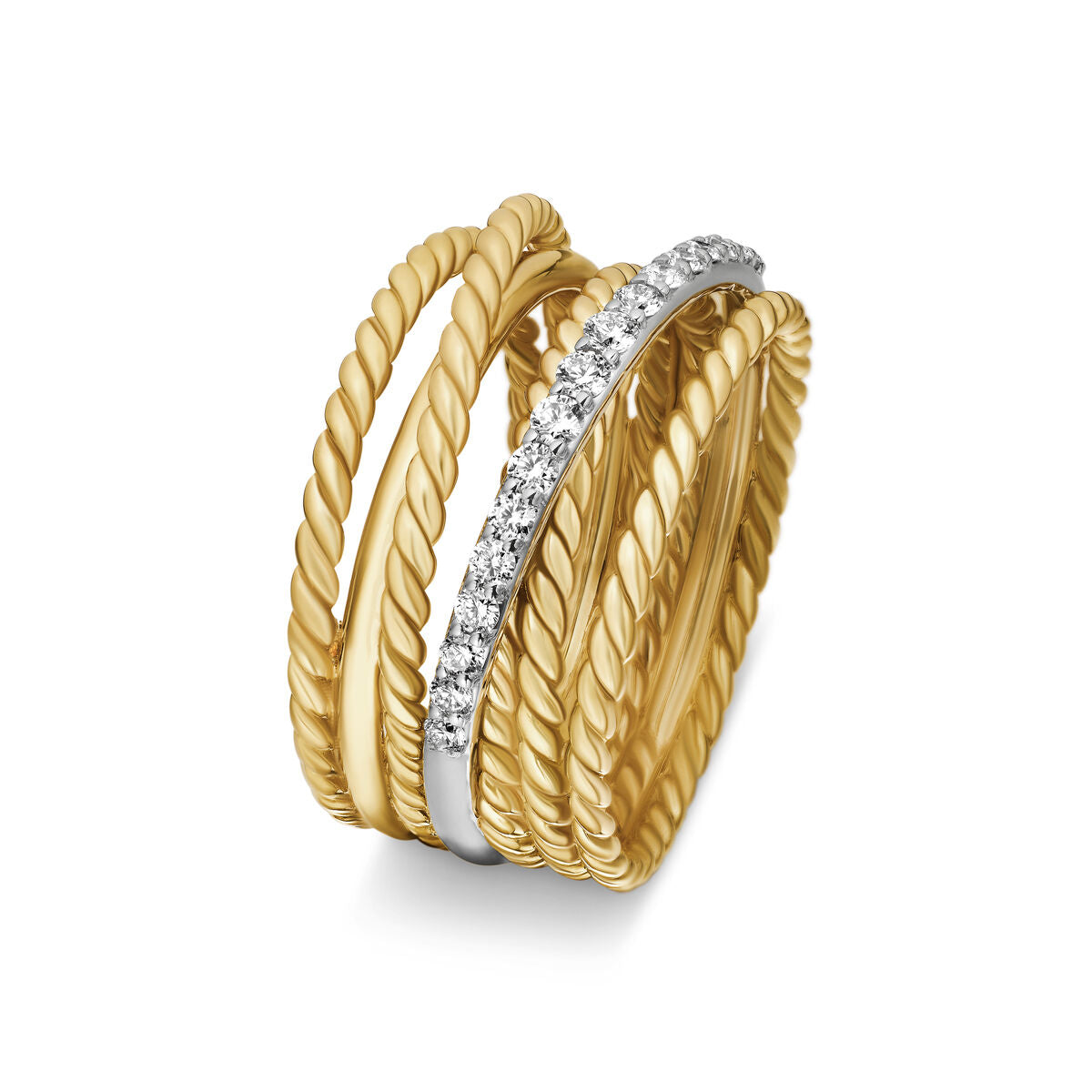 David Yurman Yellow Gold Large Crossover Ring