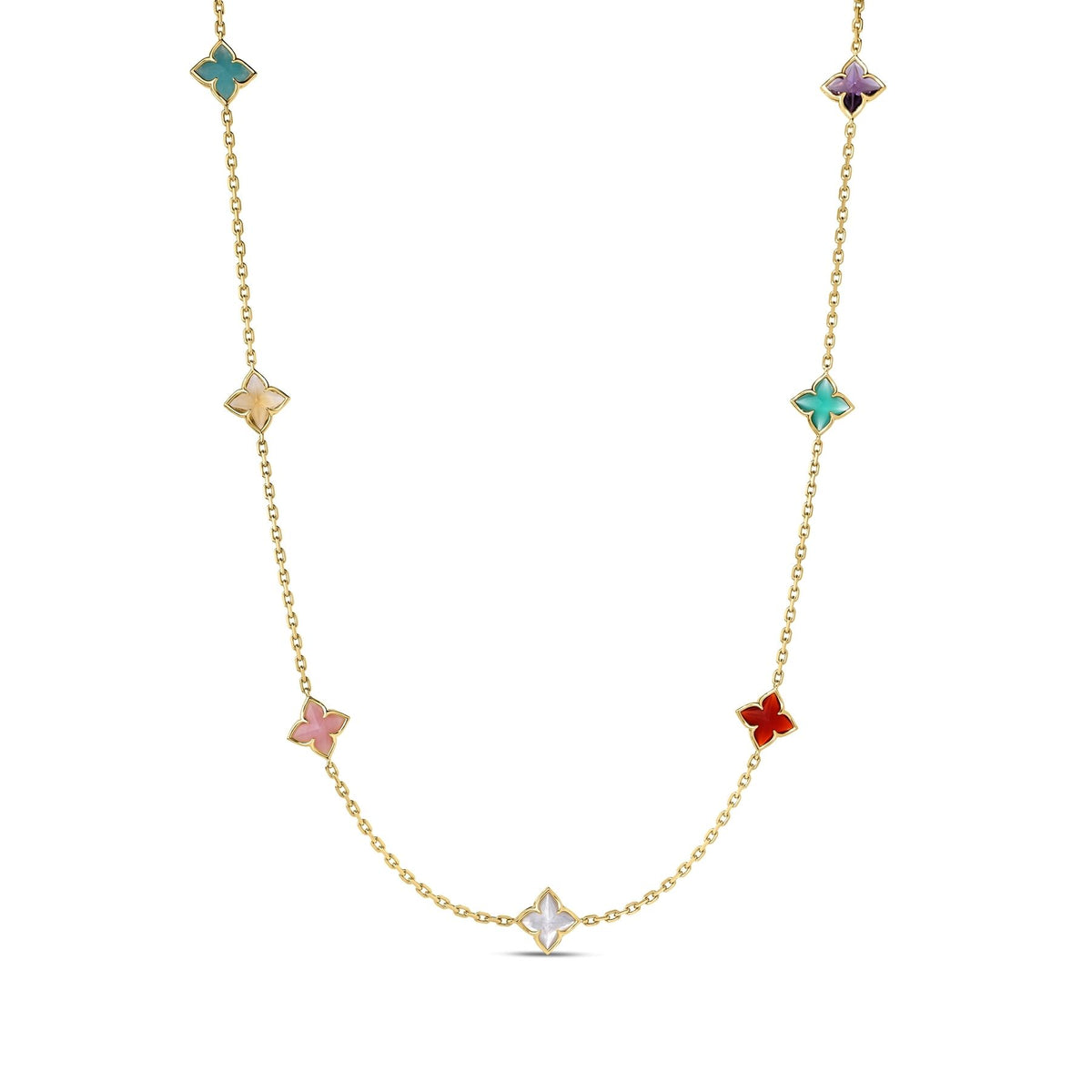 Roberto Coin Yellow Gold Venetian Princess Carnival Station Necklace