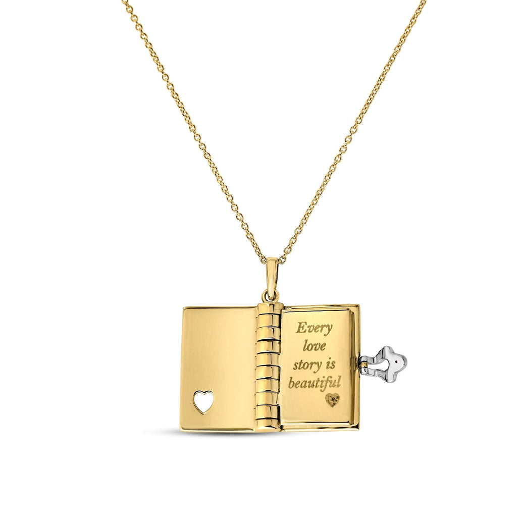 Roberto Coin Yellow Gold Love Book Necklace