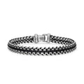 David Yurman Sterling Silver and Black Nylon Cord Woven Box Chain Bracelet