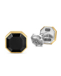 David Yurman Silver and Gold Streamline Black Onyx Cufflinks
