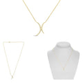 Yellow Gold Double Crescent Diamond Necklace