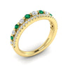 Diamond and Emerald Two Row Ring