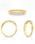 Yellow Gold Half Carat Five Stone Diamond Wedding Band