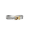 David Yurman Sterling Silver and Yellow Gold Petite X Ring