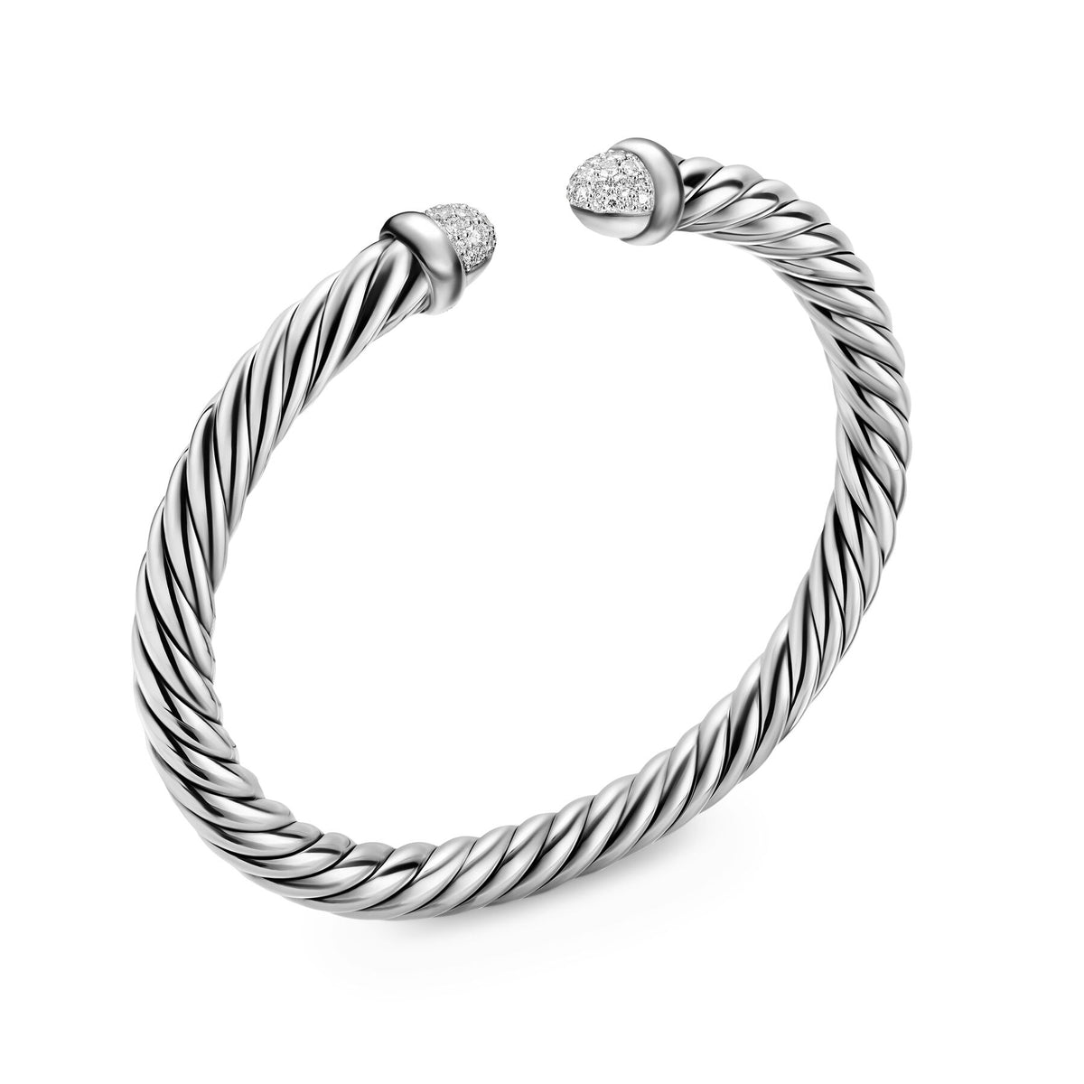 David Yurman Sterling Silver Cable Flex Pave Dome Bracelet