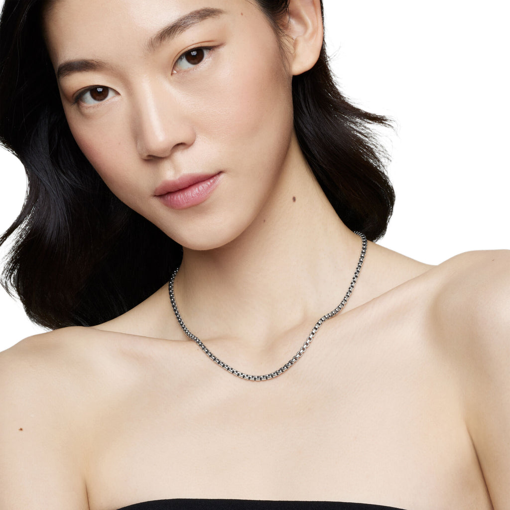 David Yurman Sterling Silver and Yellow Gold Box Chain