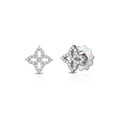 Roberto Coin White Gold Diamond Outline Small Princess Flower Stud Earrings