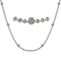 Simon G White Gold Diamond Link and Mosaic Station Necklace