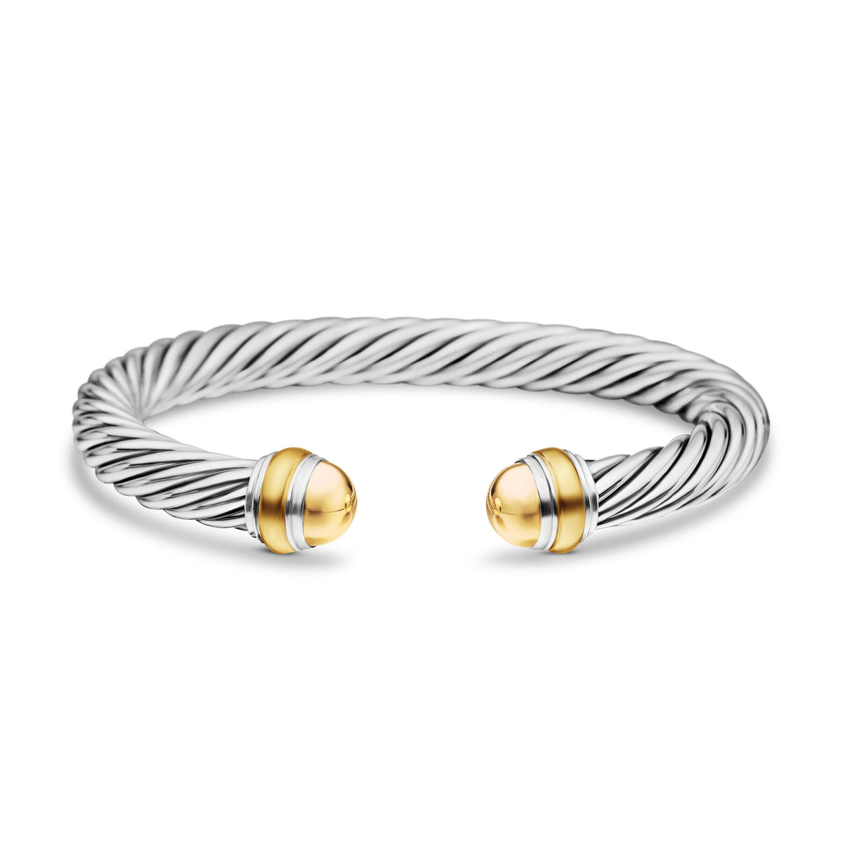 David Yurman Silver and Yellow Gold Classic Cable Bracelet