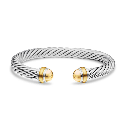 David Yurman Silver and Yellow Gold Classic Cable Bracelet