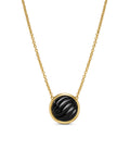 David Yurman Sculpted Cable Black Onyx Pendant Necklace