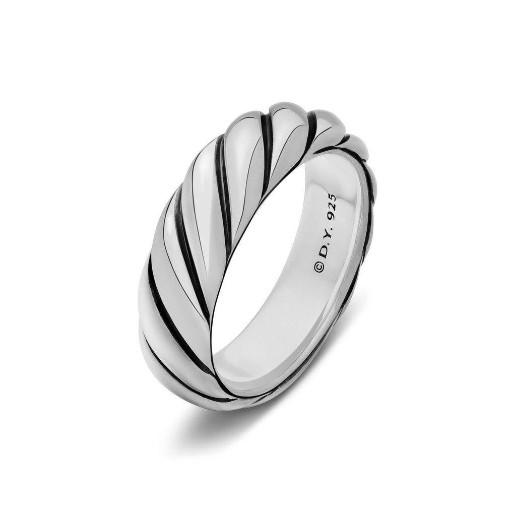 David Yurman Sterling Silver 6 mm Sculpted Cable Band Ring