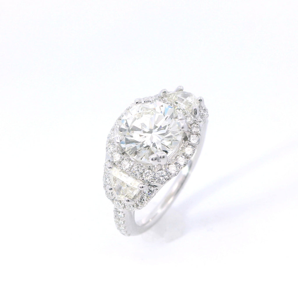 Estate White Gold Fancy Diamond Engagement Ring