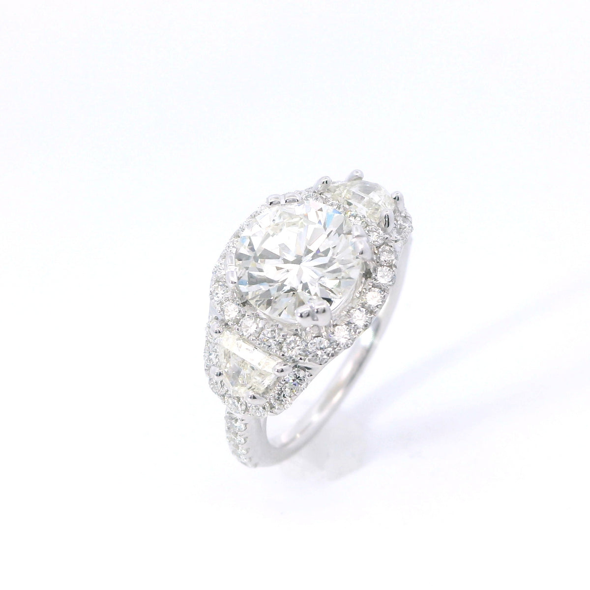 Estate White Gold Fancy Diamond Engagement Ring