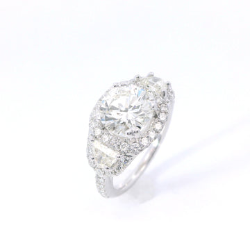 Estate White Gold Fancy Diamond Engagement Ring