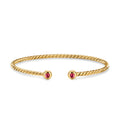 David Yurman Yellow Gold 2.6 mm Cablespira Flex Ruby Bracelet